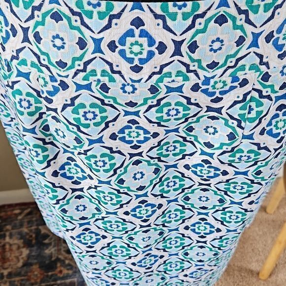 Ann Taylor Factory NWT Blue Green and White Pencil Skirt Sz 8 - Picture 6 of 16